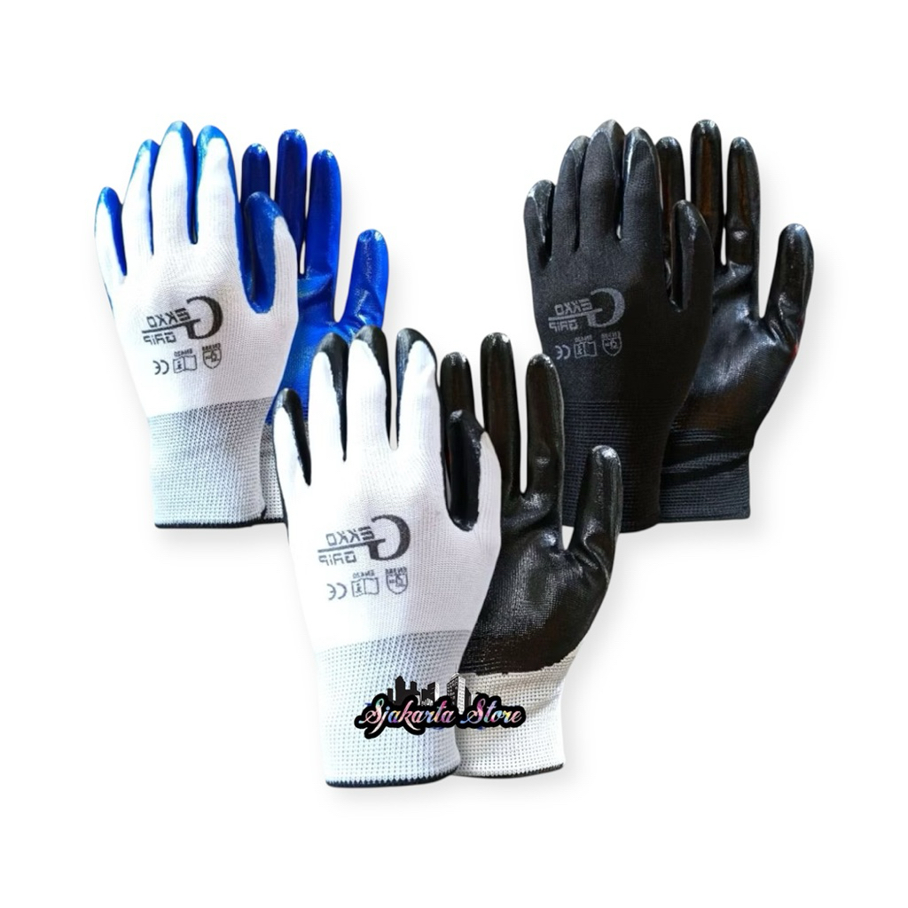 ถุงมือนิรภัย GEKKO PALMFIT LATEX 6 คู่