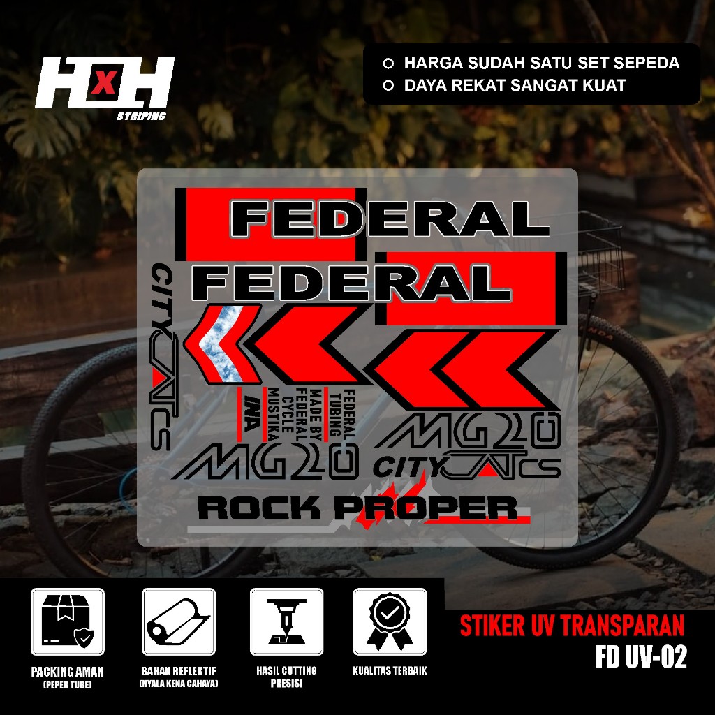 Premium Decal สติกเกอร์ FEDERAL UV TRANSPARENT CITY CAT SS MG 20 Kalcer GRAFFITI จักรยานสติกเกอร์ชุด