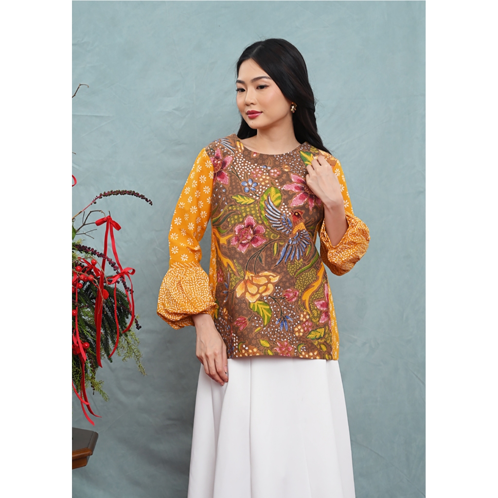NONA RARA - Kiyo Encim T5119 ชุดทํางานเสื้อเบลาส์บาติกสตรีทันสมัย