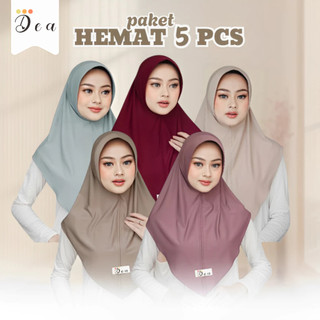 SAKINAH - Paket Hemat 5 PCS Bergo Instan Hamidah Hijab Sport Instan Jersy Korea Size M Harga Murah