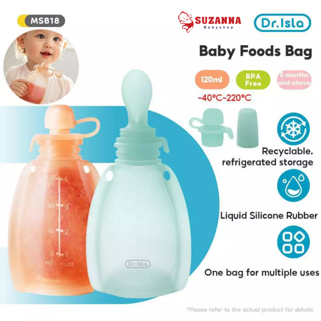 Dr.isla MSB18 ถุงใส่อาหารเด็กซิลิโคนเหลว Ziplock