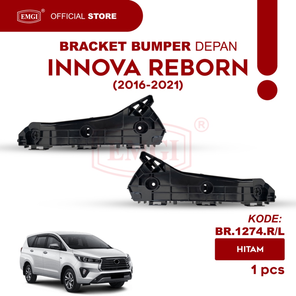 EMGI - ขายึดกันชนหน้า Innova Reborn 2016 2017 2018 2019 2020 2021 BLACK - BR.1274.ร/ล
