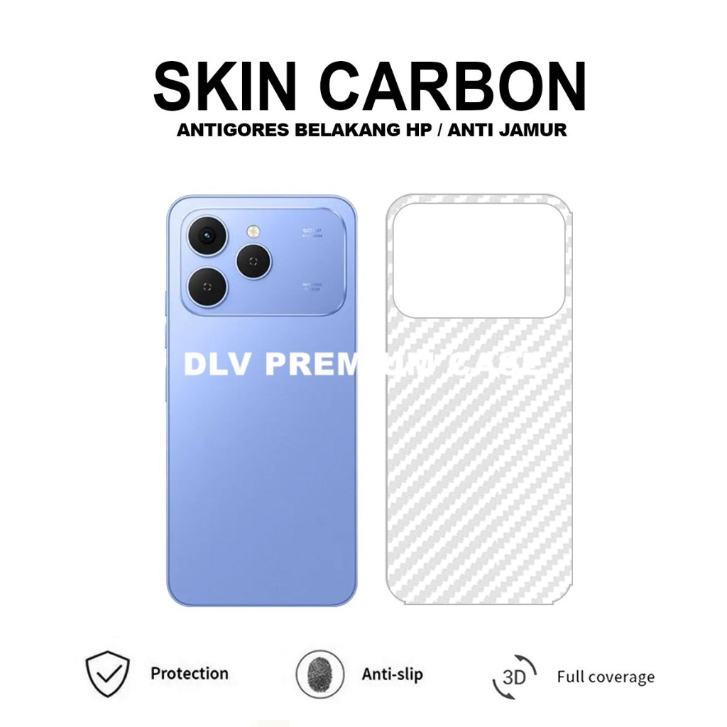 TECNO SPARK 40 TECNO SPARK 40C TECNO SPARK 30C SKIN CARBON TRANSPARENT ANTI-SCRATCH BACK TECNO SPARK