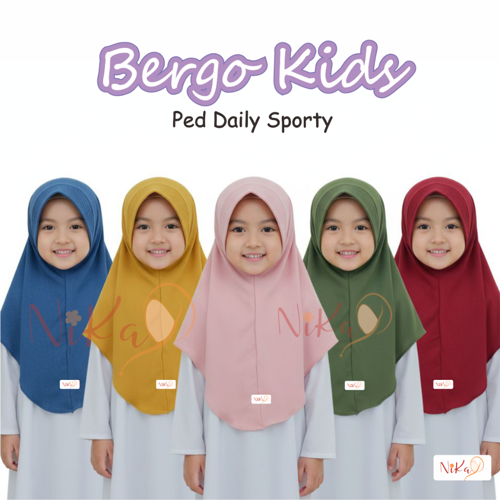 BERGO HIJAB สําหรับ SCHOOL CHILDREN AGED 3-9 ปีเหมาะสําหรับ PAUD, KINDERGARTEN, ELEMENTARY SCHOOL
