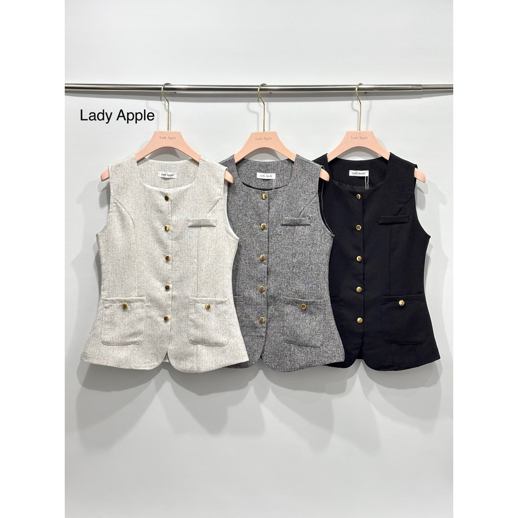 LDA-775 Womens Basic Sleeve Outer Blazer Vest Lady Apple Bangkok