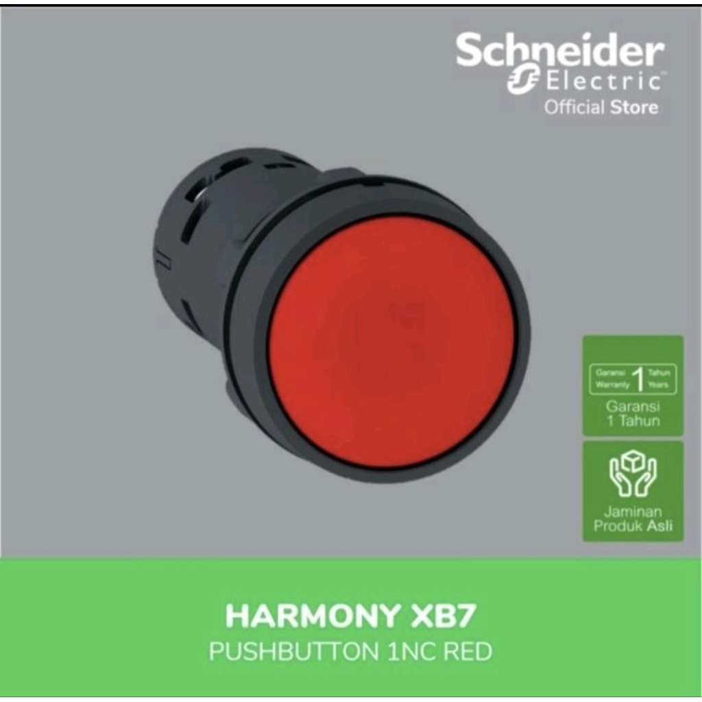 MERAH ปุ่มกด XB7NA42 / XB7EA42 สีแดง 22mm 1 NC XB7-NA42 Schneider พลาสติกสีแดง