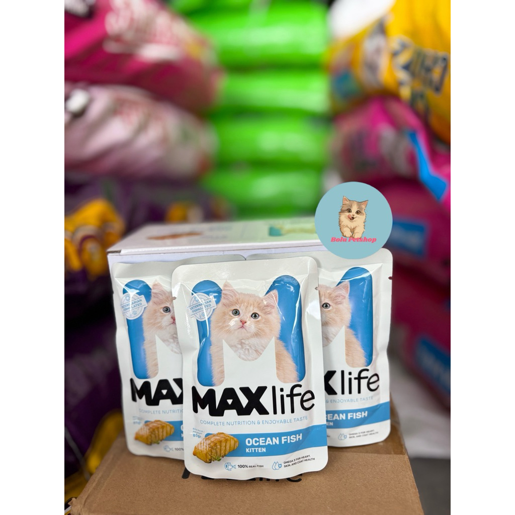 Maxlife pouch Kitten & Adult Max life 85gr - Maxlife อาหารแมวเปียก
