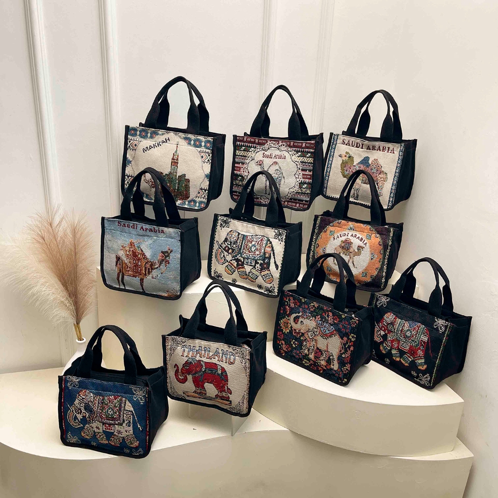 WHOLESALE DEOBAGS Hajj Umarh กระเป๋าของที่ระลึก Makah Madina Gajah Thailand กระเป๋าถือขนาดกลาง TFW 00294