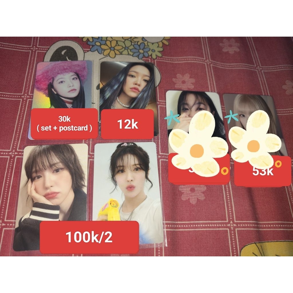 Photocard กํามะหยี่สีแดงอย่างเป็นทางการ yeri wendy, yuha h2h