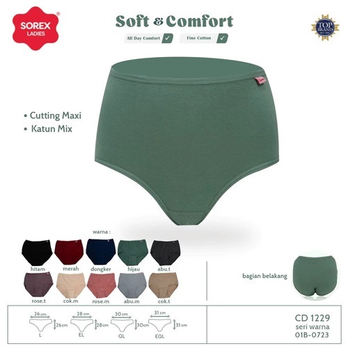 (6pc) ซีดี Sorex 1229 | Sorex Womens Basic Maxi Soft & Comfort Lingerie - Kshop