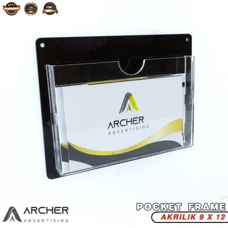 อะคริลิค POCKET FRAME | ACRYLIC WALL DISPLAY QUEUE CARD HOLDER 9 X 12