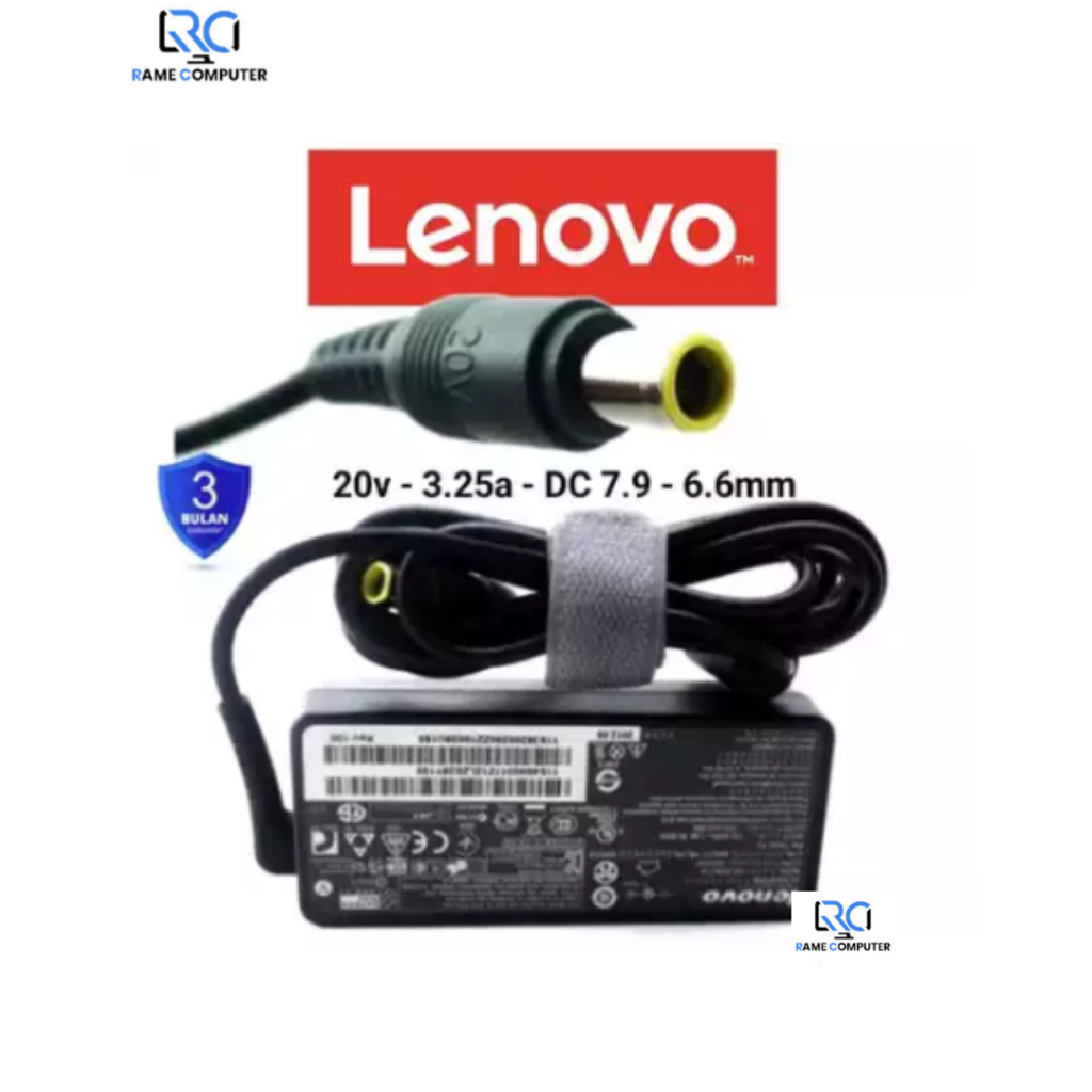 อะแดปเตอร์ชาร์จ Lenovo T410 T410i T400s T420 20V 3.25A ดั้งเดิม