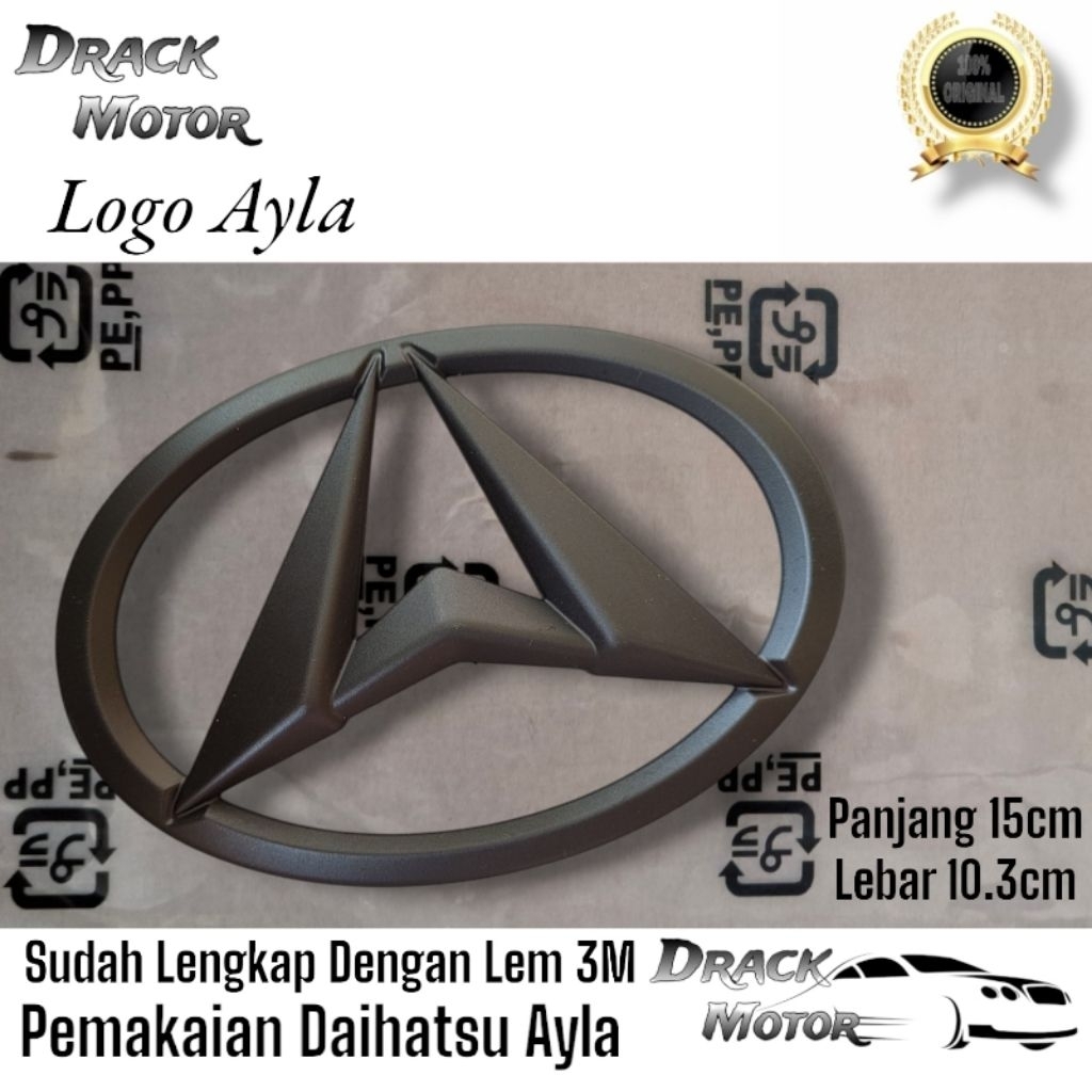 Original Black Matte Daihatsu Ayla Logo // Original Matte Black Ayla โลโก้ด้านหน้า Daihatsu Ayla // 