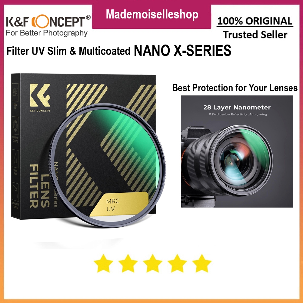 KNF Concept Filter UV Nano X Series 49mm - Slim UV - Ultra 8K Clear Filter - เข้ากันได้กับ Sony Niko