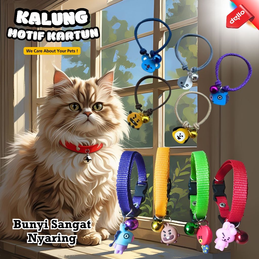 Unique Cute BTS BT21 Motif สร้อยคอแมวลูกแมว Prusik Rope Bell 14mm DELLO