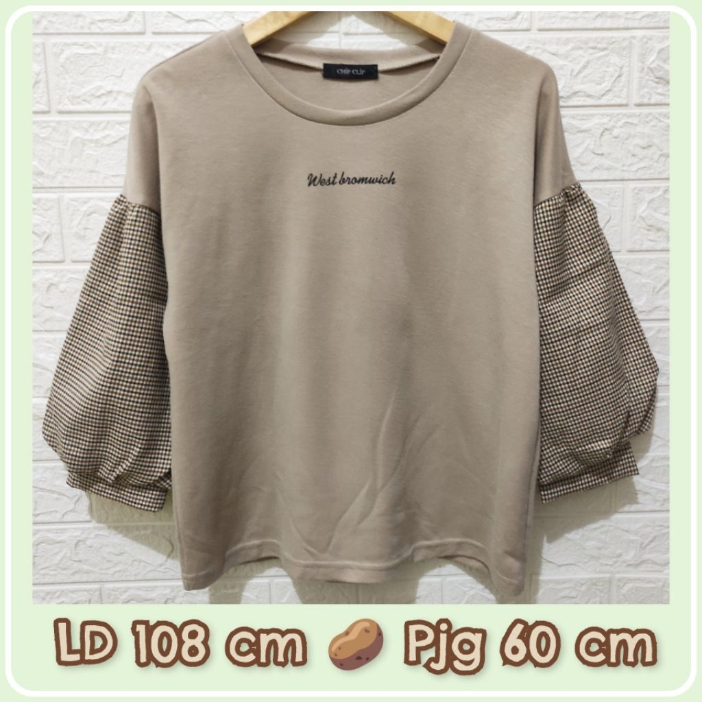 CHIP CLIP - เสื้อยืด coksu พร้อม tartan ชุดแขนบอลลูน