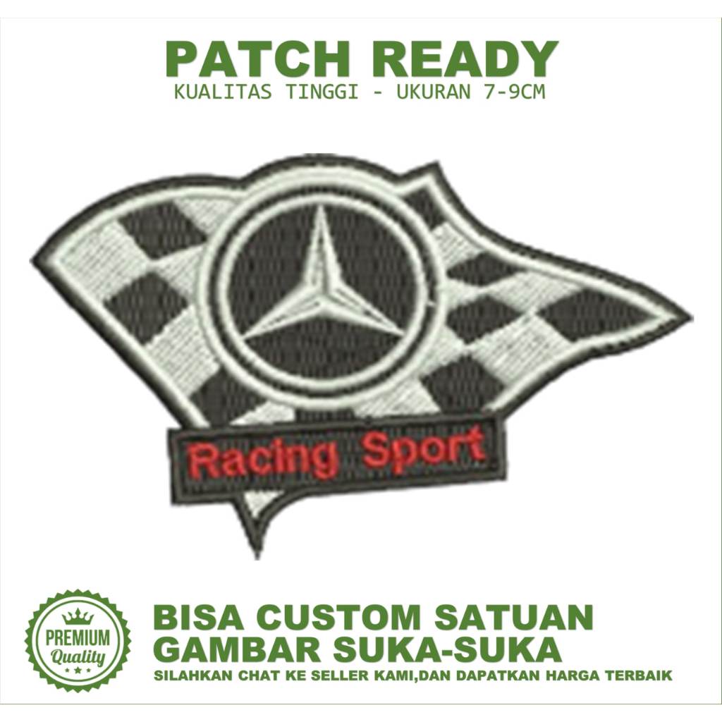 EMBLEM PATCH EMBROIDERY MERCEDES-BENZ RACING SPORT EMBROIDERY TESTIMONI-BC