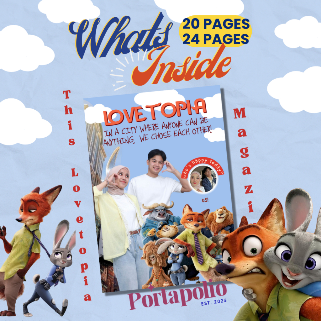 MAGAZINE แบบกําหนดเองโดย PORTAPOLIO UNIQUE GIFT - ZOOTOPIA LOVETOPIA เทมเปอร์ (ของแท้ 100%)
