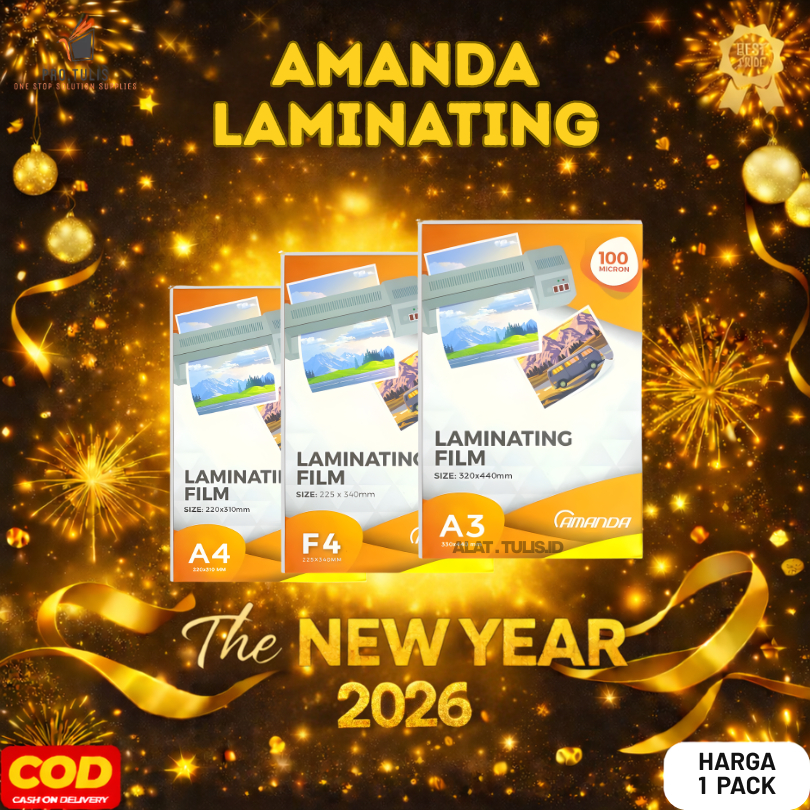 (1 แพ็ค 100 แผ่น) Amanda A4/F4/A3 เคลือบ – พลาสติกเคลือบหนาและใสสําหรับเอกสาร Pro Write