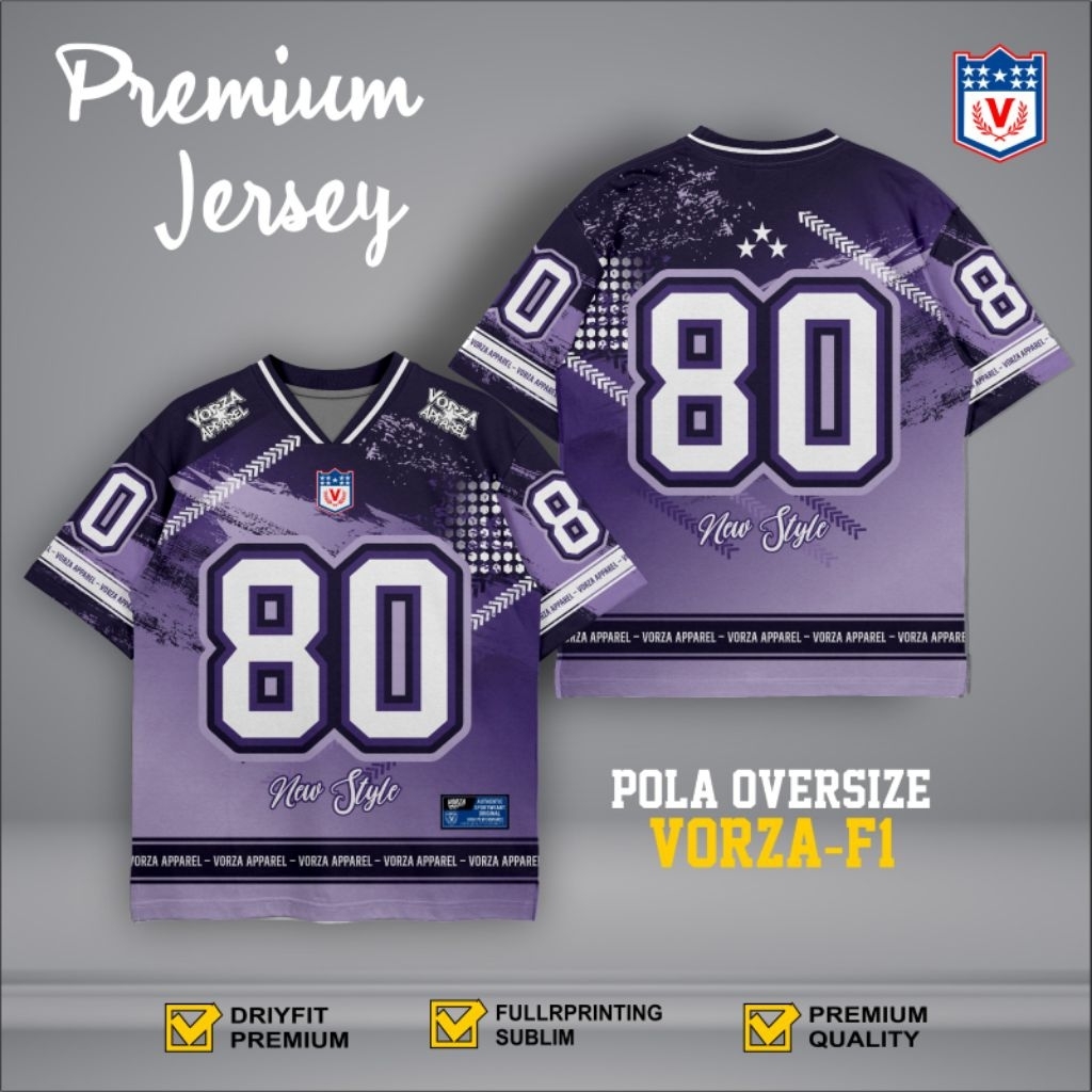 Oversize Street Style boxy Jersey for Men and Women สปอร์ตไซส์ใหญ่ พิมพ์เต็ม F1