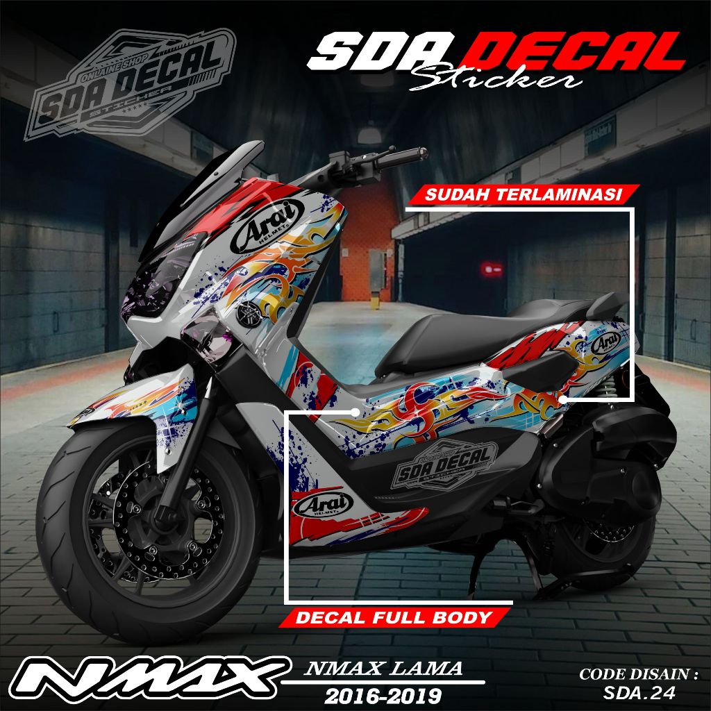 OLD NMAX DECAL 2016 - 2019 - FULL BLOCK STICKER NMAX 2016-2019 - FULL BODY NMAX STICKER SDA.024
