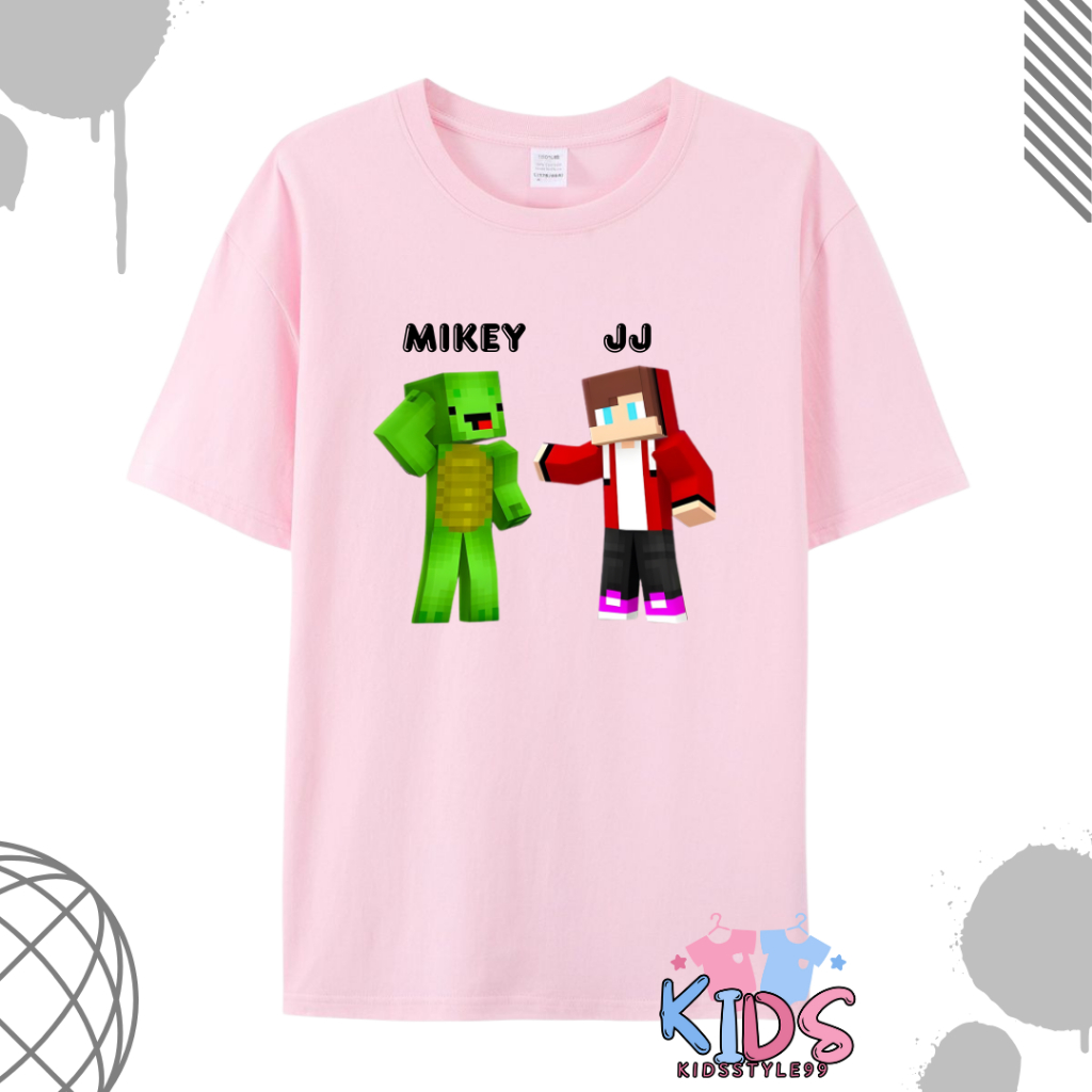 Mikey JJ Minecraft เสื้อยืดเด็ก / Minecraft Mikey JJ Kids Top
