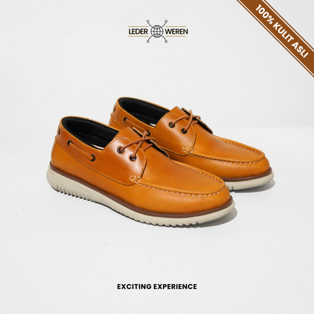Leder Loafer 5 Top Sider Tan - รองเท้าหนังแท้ระดับพรีเมียม - คลาสสิคและทนทาน