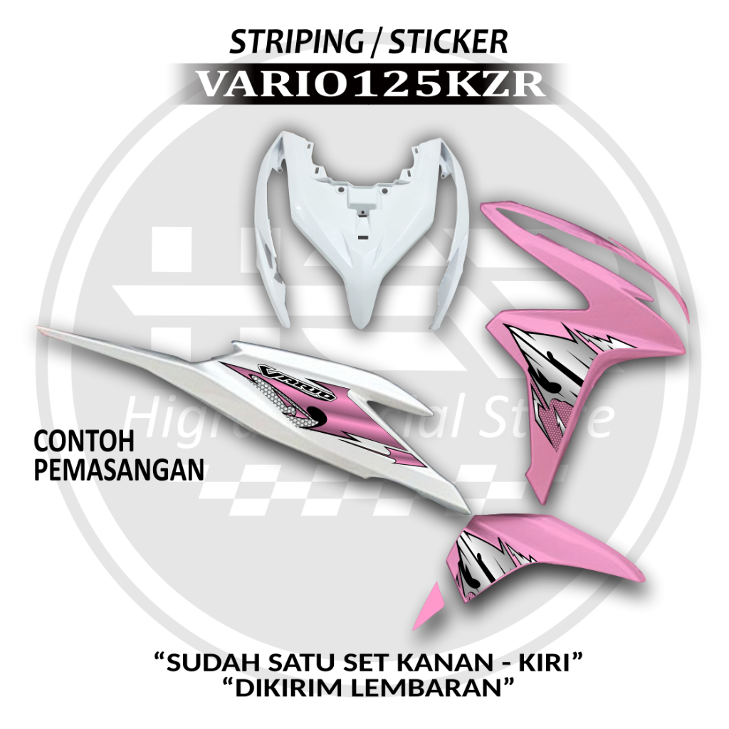 Honda Vario 125 Kzr Motorcycle Striping Stickers, Mtf Varky Polet Striping ใหม่ล่าสุด