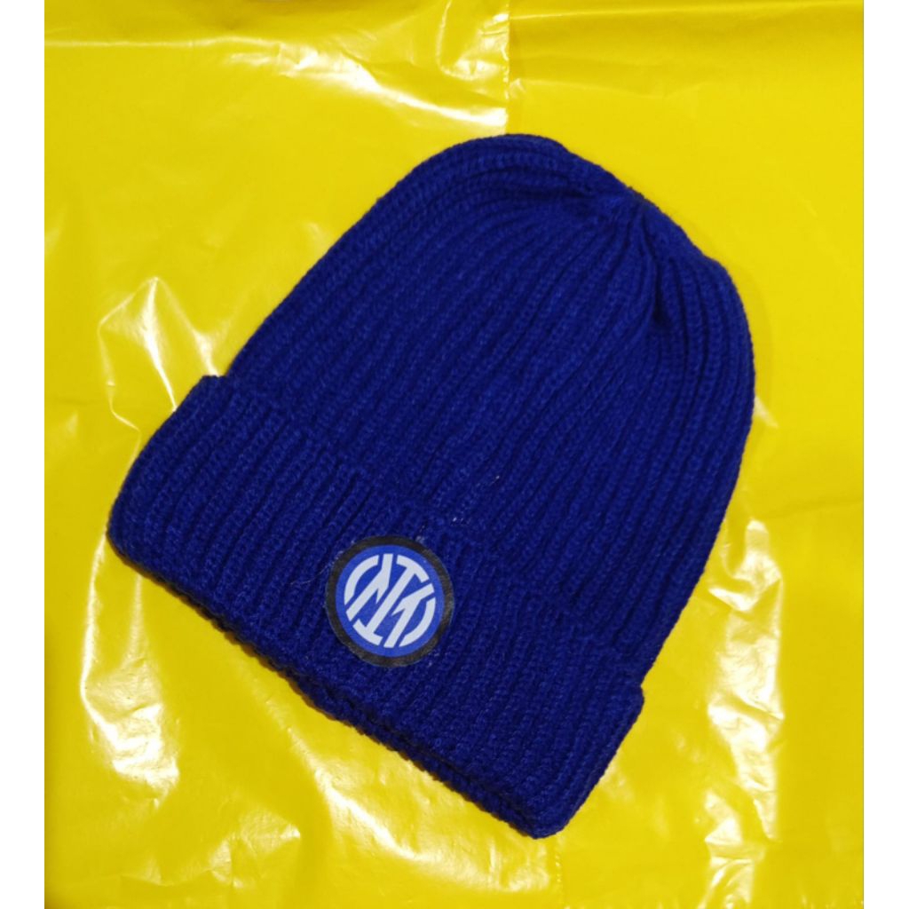 หมวกไหมพรมเด็ก Inter Milan Blue พร้อมโลโก้ใหม่ - หมวก Beannie สําหรับเด็ก 1-5 ปี
