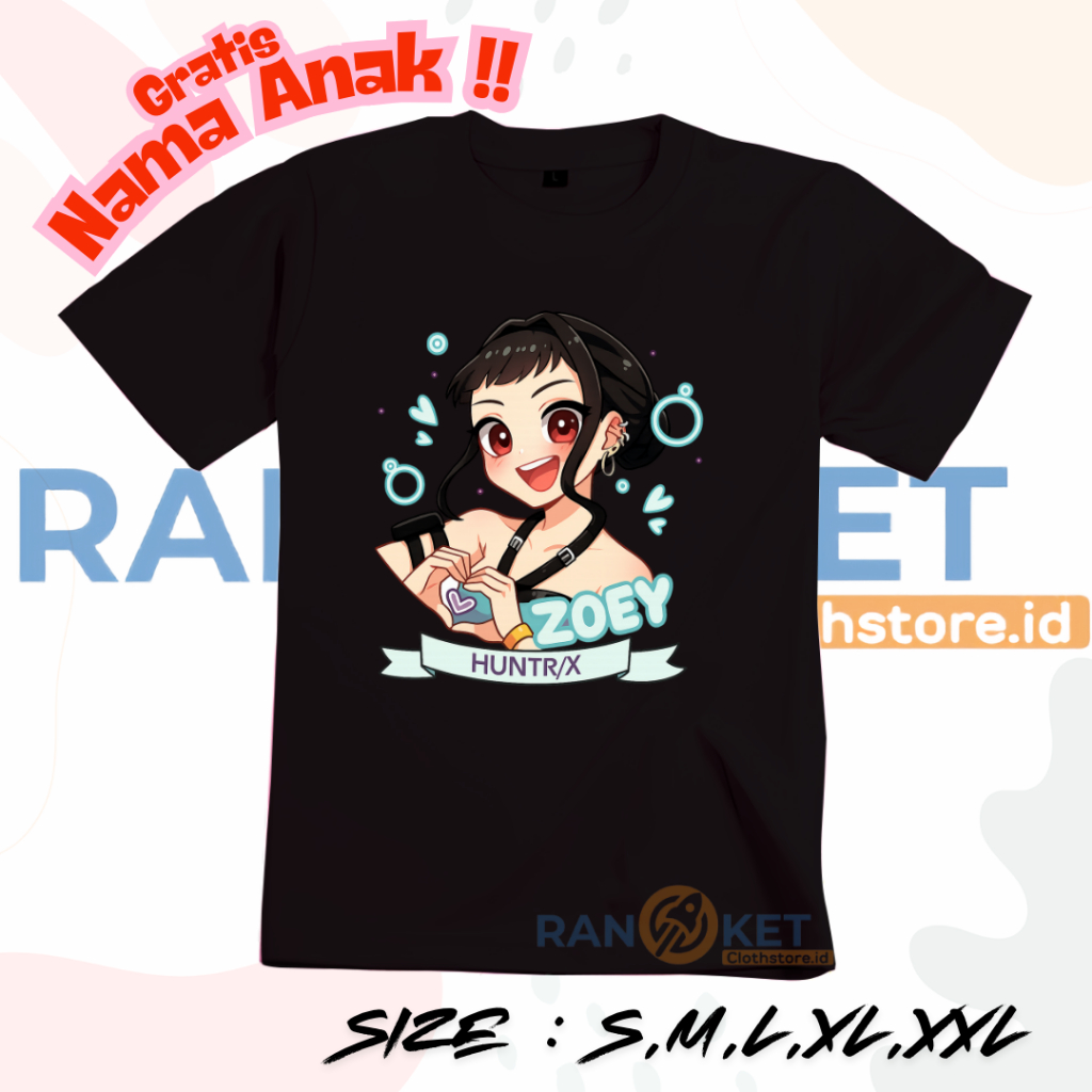 Zoey K-pop Demon Hunters เสื้อยืดเด็ก | เสื้อผ้าเด็ก Zoey K-pop Demon Hunters ล่าสุดฟรี NAME