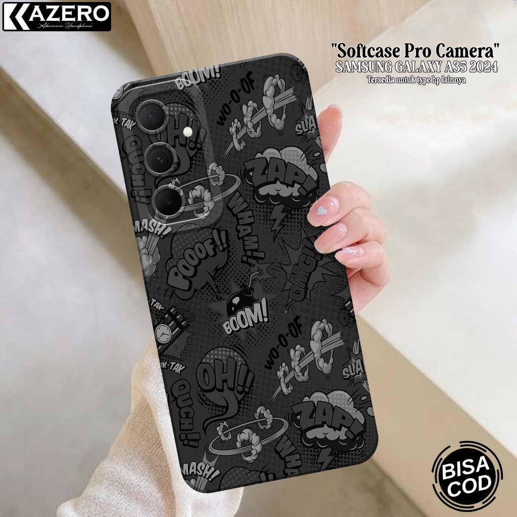 KAZERO - เคสโทรศัพท์ Samsung Galaxy A35 - เคสแฟชั่นการ์ตูน - กล้อง Pro - Samsung Galaxy A35 Softcase
