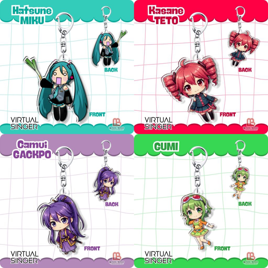 GANTUNGAN Chibi VOCALOID พวงกุญแจอะคริลิค – พิมพ์ UV DTF