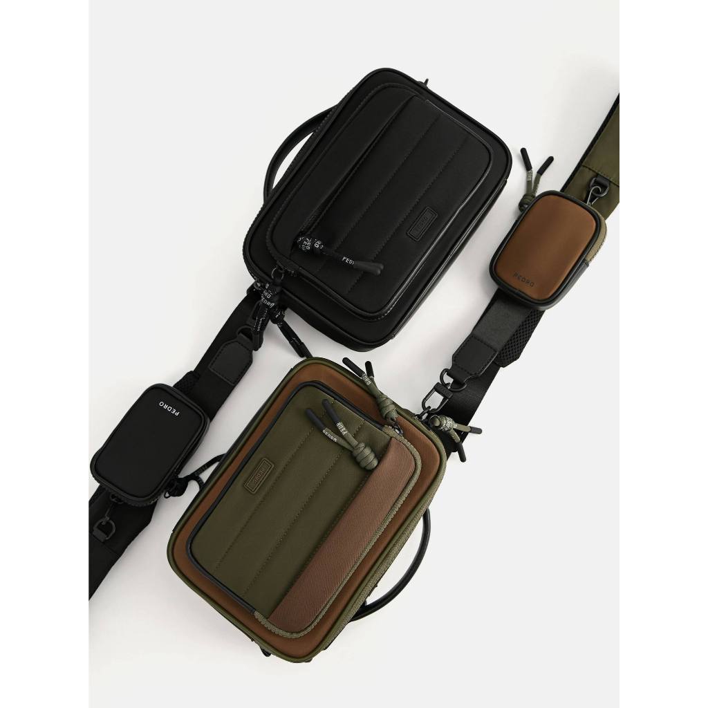 Pedro Nylon Duo Sling Bag With Pouch TP 0134-9 - 24cm