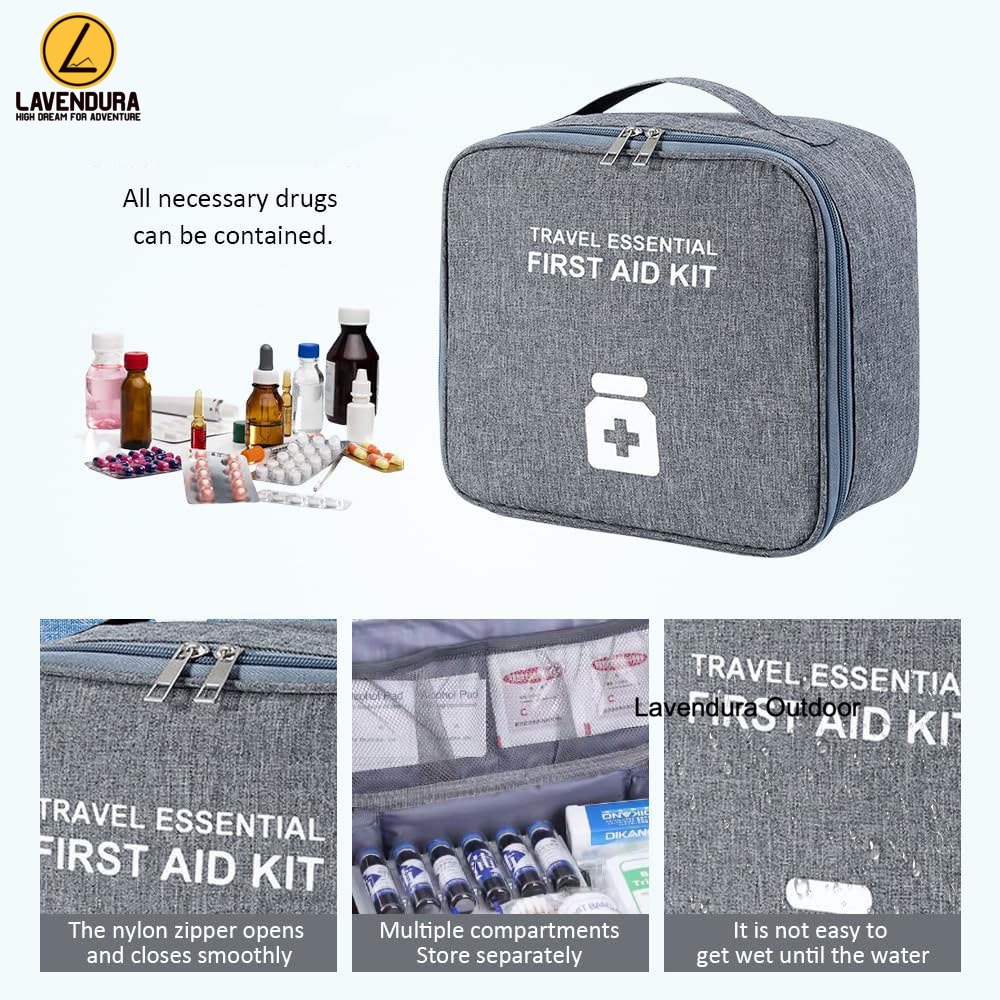 กระเป๋าเดินทาง P3K First Aid Kit Organizer กระเป๋าทางการแพทย์สีเทา P3K First Aid Kit กระเป๋าทางการแพ