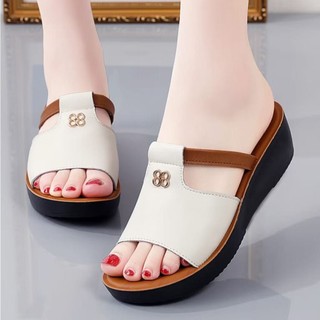 Sandal Wedges Wanita Terbaru Model Kekinian Korean Style Sandal Slop Stylish