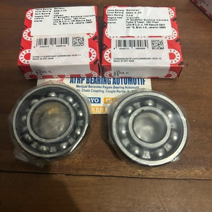 แบริ่ง 6205 C3 6304 C3 FAG BEARING SET KRUK AS RX-KING RZR RXZ JUPITER Z VEGA R SUZUKI TS 125