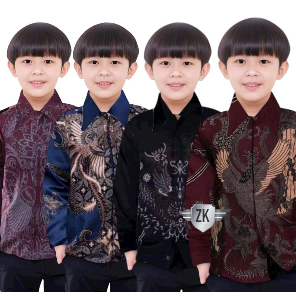 KAMEJA LONG-SLEEVED BATIK SHIRT สําหรับ CHILDREN AGED 1-12 ปี SIMETRIS PATTERN LATEST CHILDRENS ผ้าผ้าบาติก
