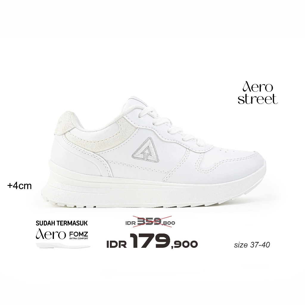 Aerostreet 37-40 Sydney White White White - รองเท้าผ้าใบผู้หญิง
