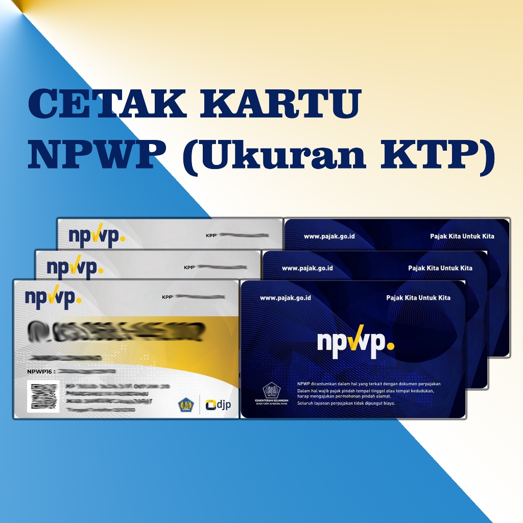 NPWP CARD PRINTING + เทมเพลตแก้ไข (ไม่มีไฟล์ PDF)