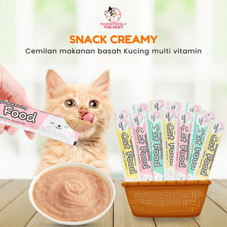 PAKET Snack Creamy Kucing Isi 50 PCS - Cat Food - Paket Cemilan Vitamin Kucing Basah Murah - Snack Basah Kucing 50 Pcs