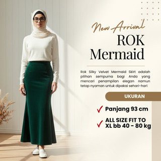 Rok Mermaid Velvet Panjang Silky Bludru  Elegan Wanita –Fashion Casual Formal