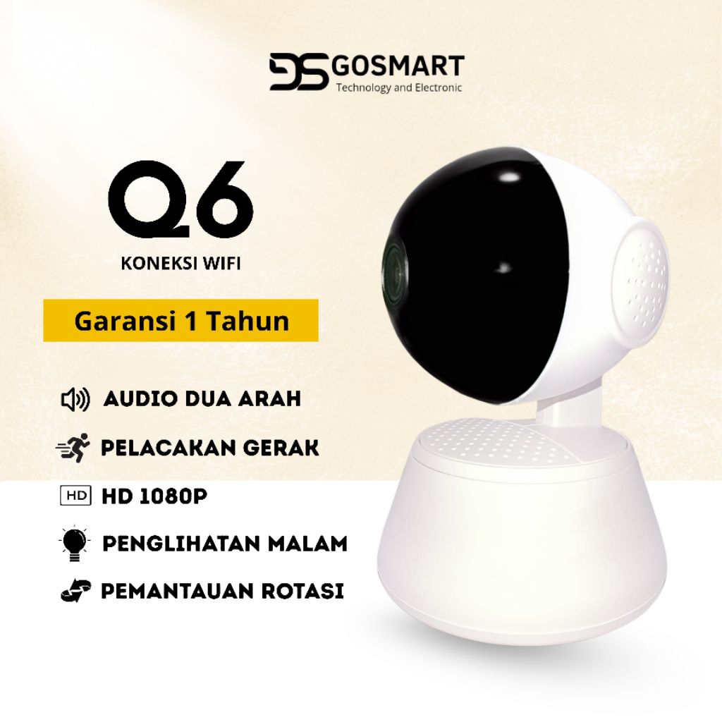 กล้องวงจรปิด V380PRO กล้องวงจรปิด Q6 1080P SPINNING 355° CONNECTOR กล้องกล้องวงจรปิด IP WIFI