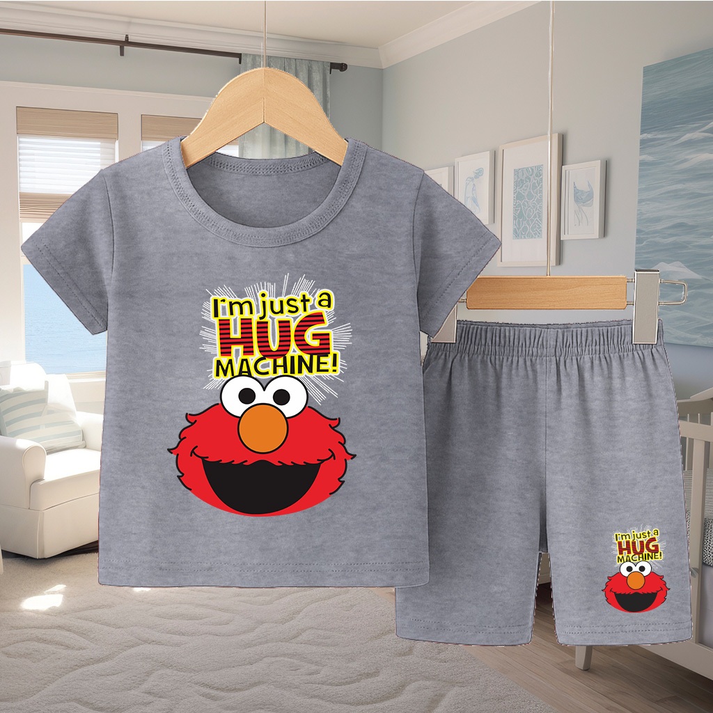 Gamba El;mo เสื้อผ้าเด็กชุดสูทสั้นสําหรับเด็กหญิงและเด็กชายอายุ 1-10 ปี