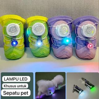 MAINAN BARU PREMIUM AKSESORIS LAMPU SEPATU PET ANJING/KUCING  7WARNA RAINBOW PAKAI BATRE BISA DIGANTI MODEL JEPITAN SIMPLE