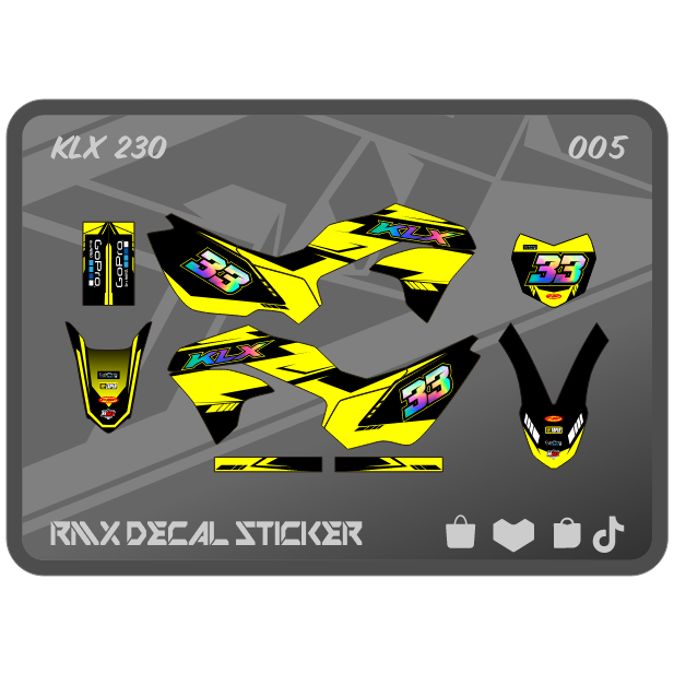 HIJAU MERAH KLX 230 S FULLBODY STICKER (005) KAWASAKI LX SE DECAL STICKER 2019 2020 2021 2022 2023 B