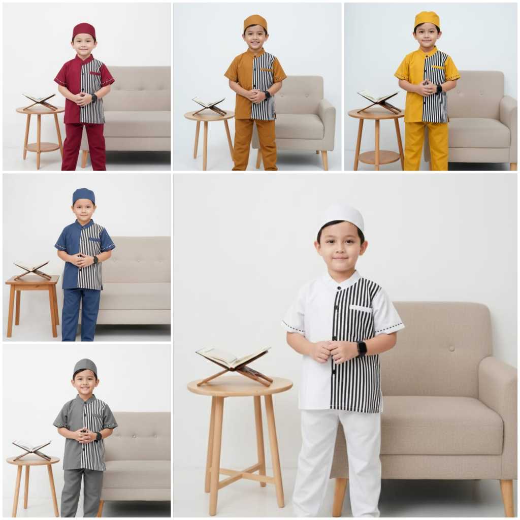 ขนาด สูท เด็กชาย 2 3 4 5 6 7 ปี เสื้อผ้าเด็กมุสลิมสมัยใหม่ ขนาด คุรตะ เด็ก - รูปที่ 7