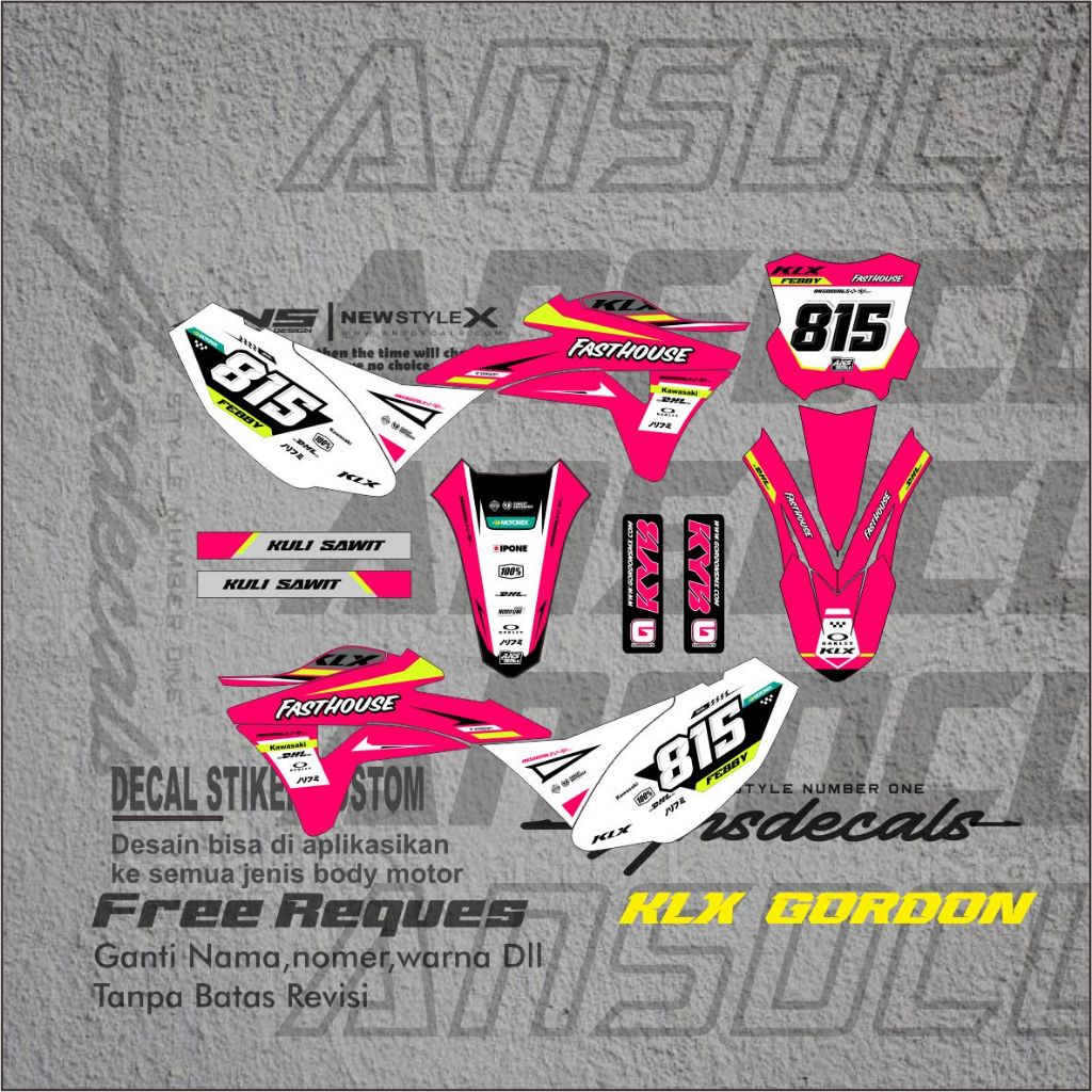 สติ๊กเกอร์รูปลอก KLX GORDON FULL BODY DECAL GORDON DECAL STICKER VARIATION KLX GORDON ฟรี REQUEST