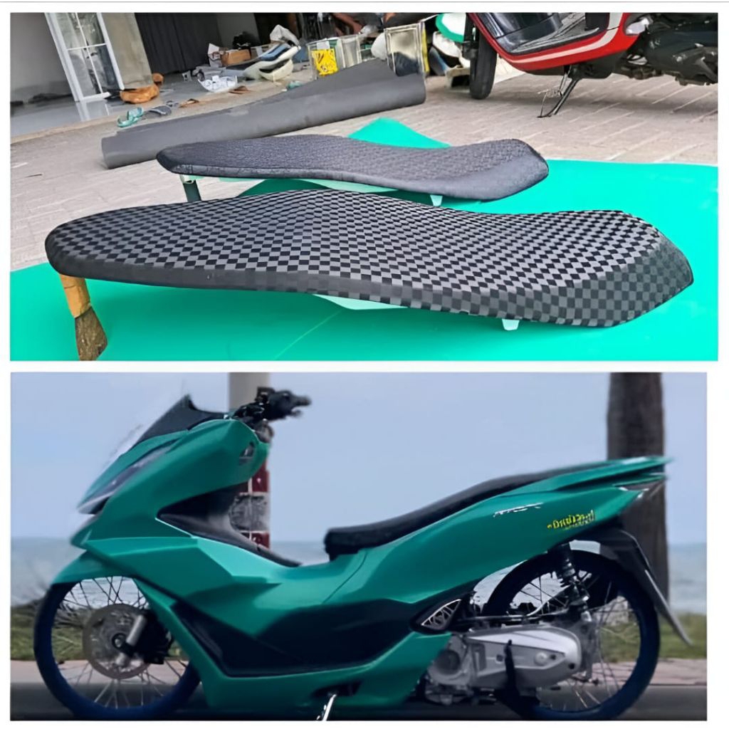 PCX 150 160 SUPER SLIM MOTORCYCLE SEAT - ใหม่ PCX SLIM LEATHER CHESS SQUARE SEAT