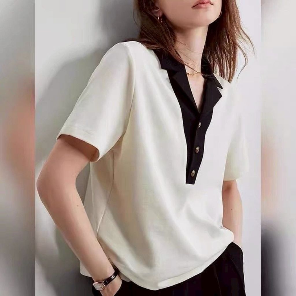 [LC] A21SHOP 925 CASUAL TWO TONE TOP