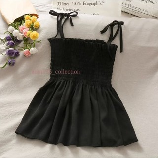 Kemben kerut Karet Tali / Tanktop Wanita kerutan tali ikat korean Style